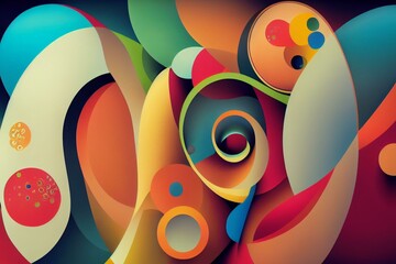 Colorful abstract wallpaper with shapes and circles
