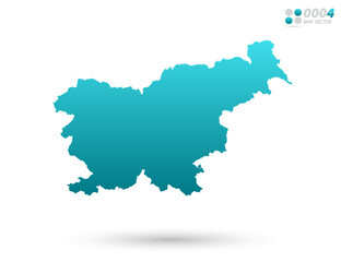 Vector blue gradient of Slovenia map on white background. Organized in layers for easy editing.