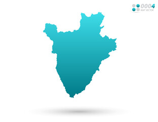 Vector blue gradient of Burundi map on white background. Organized in layers for easy editing.
