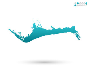 Vector blue gradient of Grand Bahama map on white background. Organized in layers for easy editing.