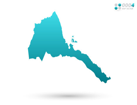 Vector blue gradient of Eritrea map on white background. Organized in layers for easy editing.