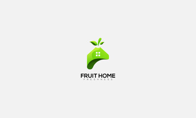 Fruit home logo Design template illustration