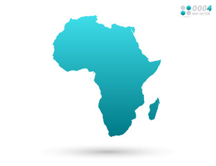 Fototapeta na wymiar Vector blue gradient of Africa map on white background. Organized in layers for easy editing.