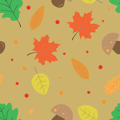 Fototapeta na wymiar Autumn pattern illustration
