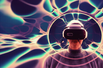 Virtual reality illustration. Welcome to the Metaverse