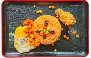 American style breakfast set, fried rice