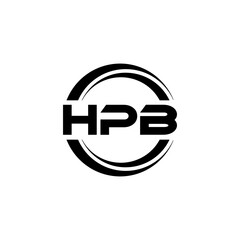 HPB letter logo design with white background in illustrator, vector logo modern alphabet font overlap style. calligraphy designs for logo, Poster, Invitation, etc.