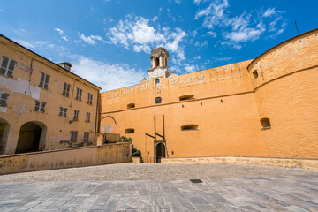 Palace of the Governors (Palais des Gouverneurs) in Bastia citadel. Corse, France. - obrazy, fototapety, plakaty