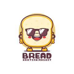 bread cartoon mascot. food vector illustration