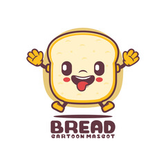 bread cartoon mascot. food vector illustration