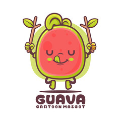 Guava cartoon mascot. fruit vector illustration