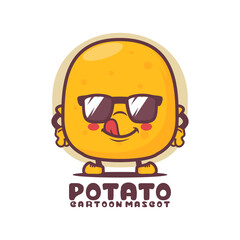 potato cartoon mascot. food vector illustration