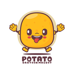 potato cartoon mascot. food vector illustration