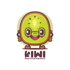 Kiwi cartoon mascot. fruit vector illustration