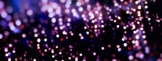 abstract background with glowing lights - christmas blurred bokeh light, banner - obrazy, fototapety, plakaty