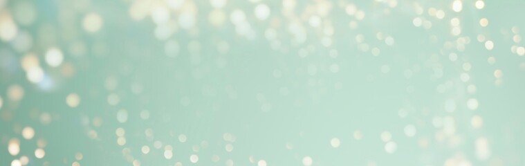 Christmas background banner with golden bokeh lights - festive gold green xmas and new year banner, header with copy space
