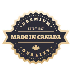 Made in Canada badge, gold label