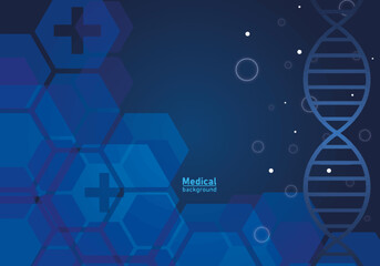 medical background with dna mesh and crosses