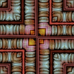 pattern and design inspired by an arrangement of colourful macaroons