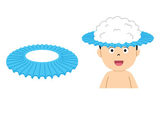 シャンプーハットのイラスト
