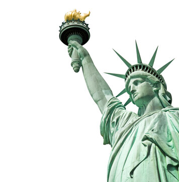 Statue of Liberty in New York, US, isolated on transparent background, png file
