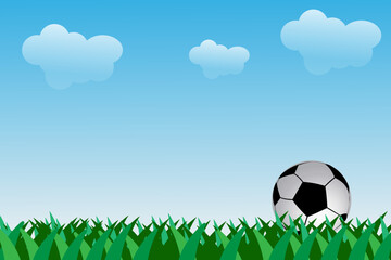 soccer ball and field grass vector. suitable for celebration of the world cup, european cup, and others. can be used as banners, posters, postcards, and more
