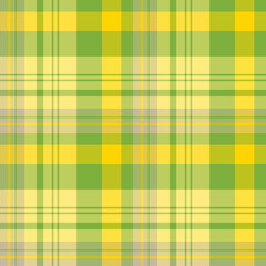 Seamless pattern in lovely green, yellow and gray colors for plaid, fabric, textile, clothes, tablecloth and other things. Vector image.