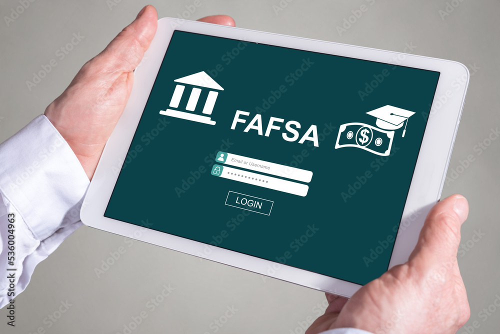 Poster Fafsa concept on a tablet