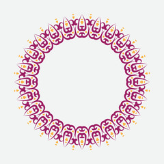 round linear narrow and wide frame in abstract oriental motif. Traditional elegant floral eastern ornament to decorate and design greeting card, certificate, wedding invitation, social media design