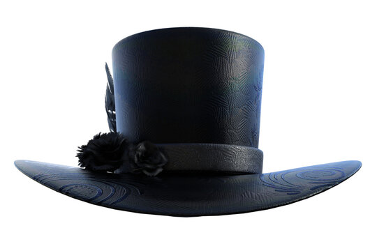 Elegant top hat isolated on a transparent background, 3d render.