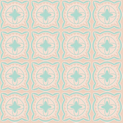 Ornate arabic seamless pattern, beige green mint color, decorative east vector illustration
