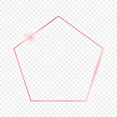 Rose gold glowing pentagon shape frame