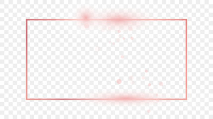 Rose gold glowing rectangular shape frame