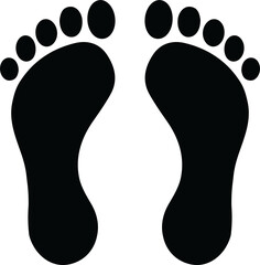 Footprint icon. Footprint silhouette. Simple footprints illustration
