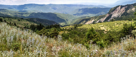 Mountain landscape with a view of the forest (Central Greece, Evrytania)