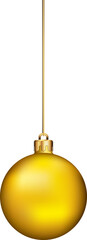 Christmas ball ornaments hanging on gold thread