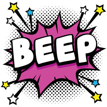 Beep Pop Art Comic Speech Bubbles Book Sound Effects