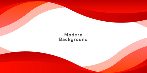 Dynamic geometric red shape on gradient white background