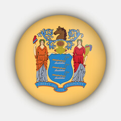New Jersey state flag. Vector illustration.
