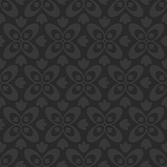 Arabic style seamless pattern, arabesque ornate black monochrome pattern, vector realistic illustration