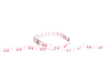 Unrolled measuring tape isolated on transparent background, png file