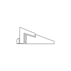 Modern architecture of houses.One continuous line.Residential private house.One continuous drawing line logo isolated minimal illustration.