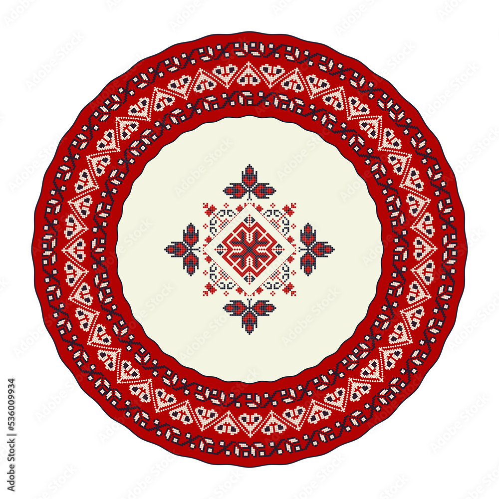 Sticker romanian round design element 18