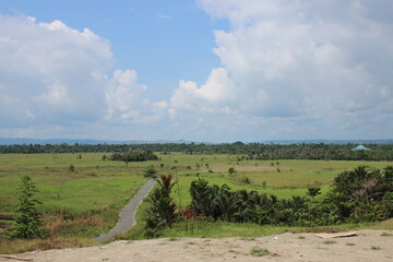 Fototapeta na wymiar view from a hill at Doyo Baru, Sentani, Papua, Indonesia