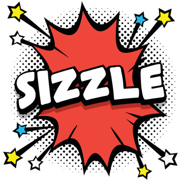 sizzle Pop art comic speech bubbles book sound effects