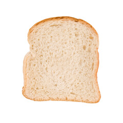 Photo of a slice of a white bread for toast, isolated on transparent background, png file
