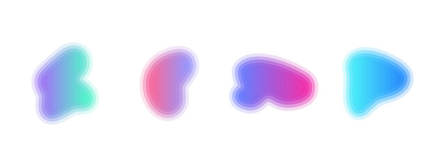 Gradient liquid blob shapes
