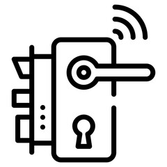 A smart lock line icon download