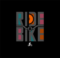  Ride A Bike Vintage T shirt design print ready template vector art.
