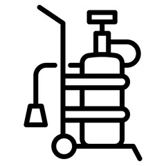 Trendy line vector of gas cylinder